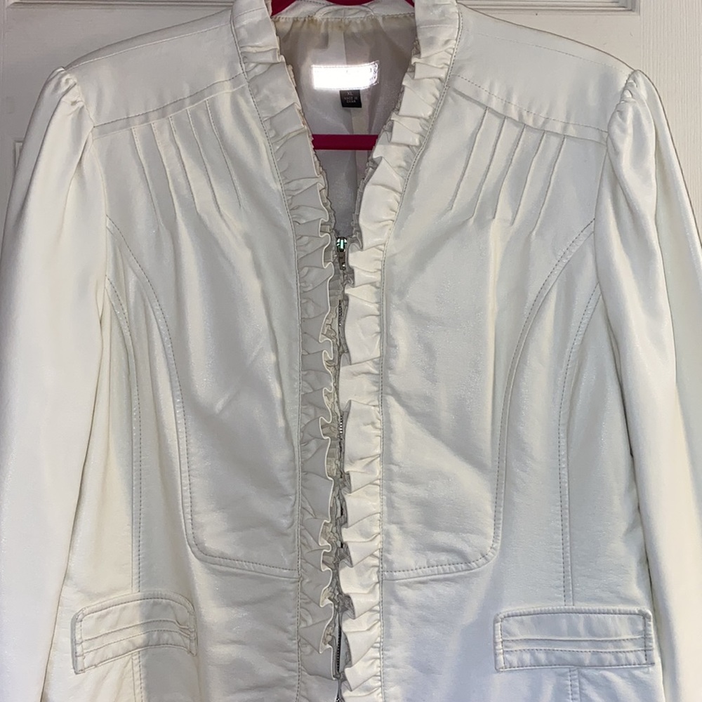 Giacca Jacket . SZ XL Off White Zipper Vintage 80’s.